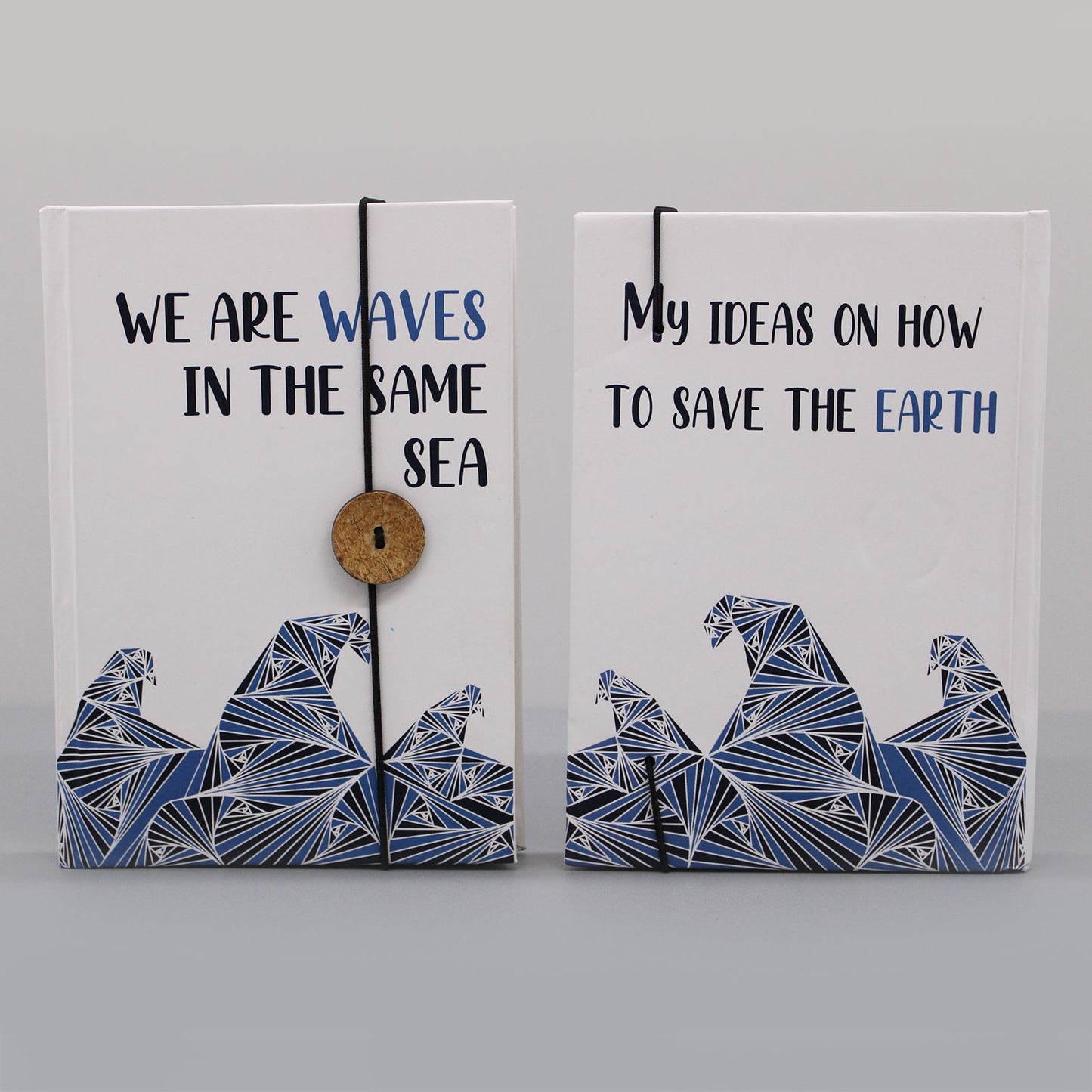 Small Notebook with strap - Waves in the same sea