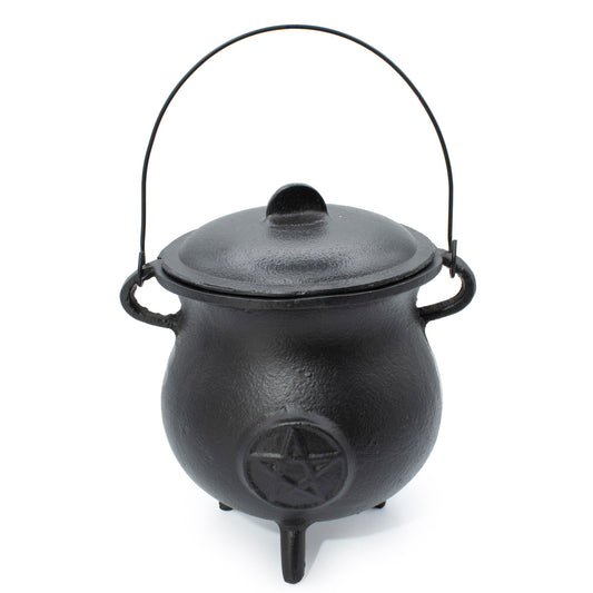 Extra veľký liatinový kotlík s pentagramom 23x18 cm (minimálne 4 kg)