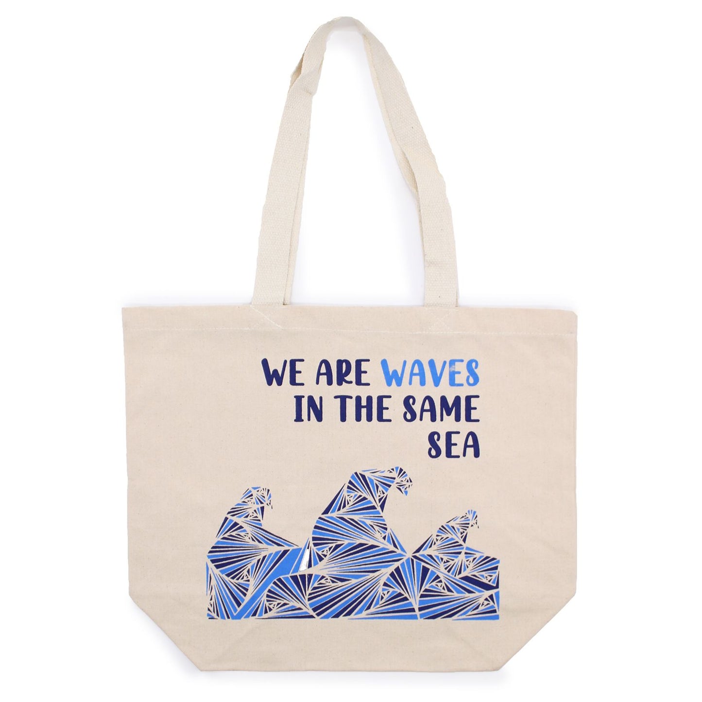 Printed Cotton Bag - We are Waves - Blue