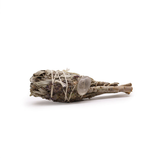 Smudge Stick - Spiritual Healing Sage Torch  (amethyst) 10 cms