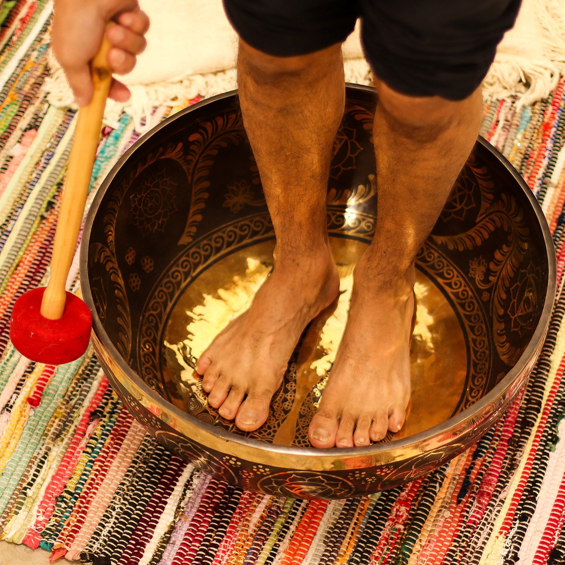 Engraved - Huge Vibrational Feet Standing Bowl - 50x20cm (10.7kg)
