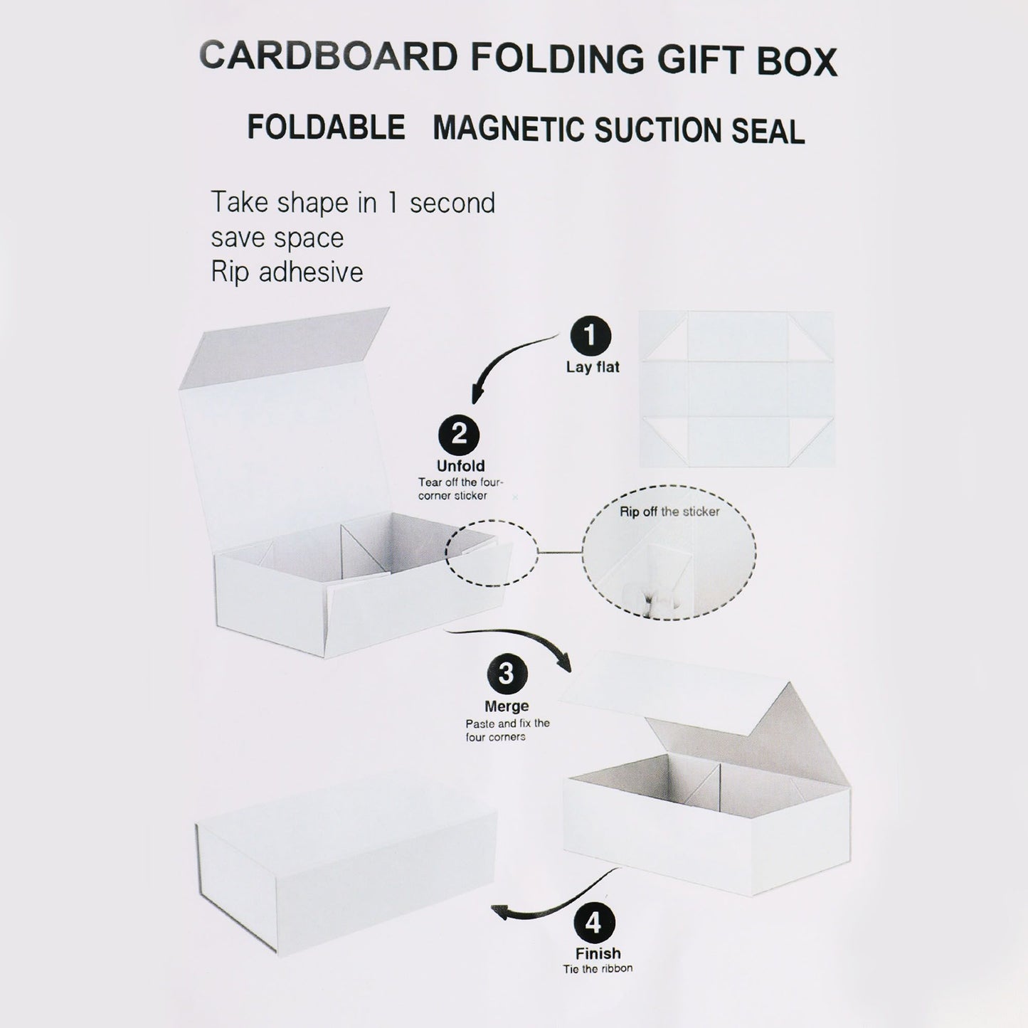 Flat Pack Gift Box - Extra Large  (33x25x12cm) - Black