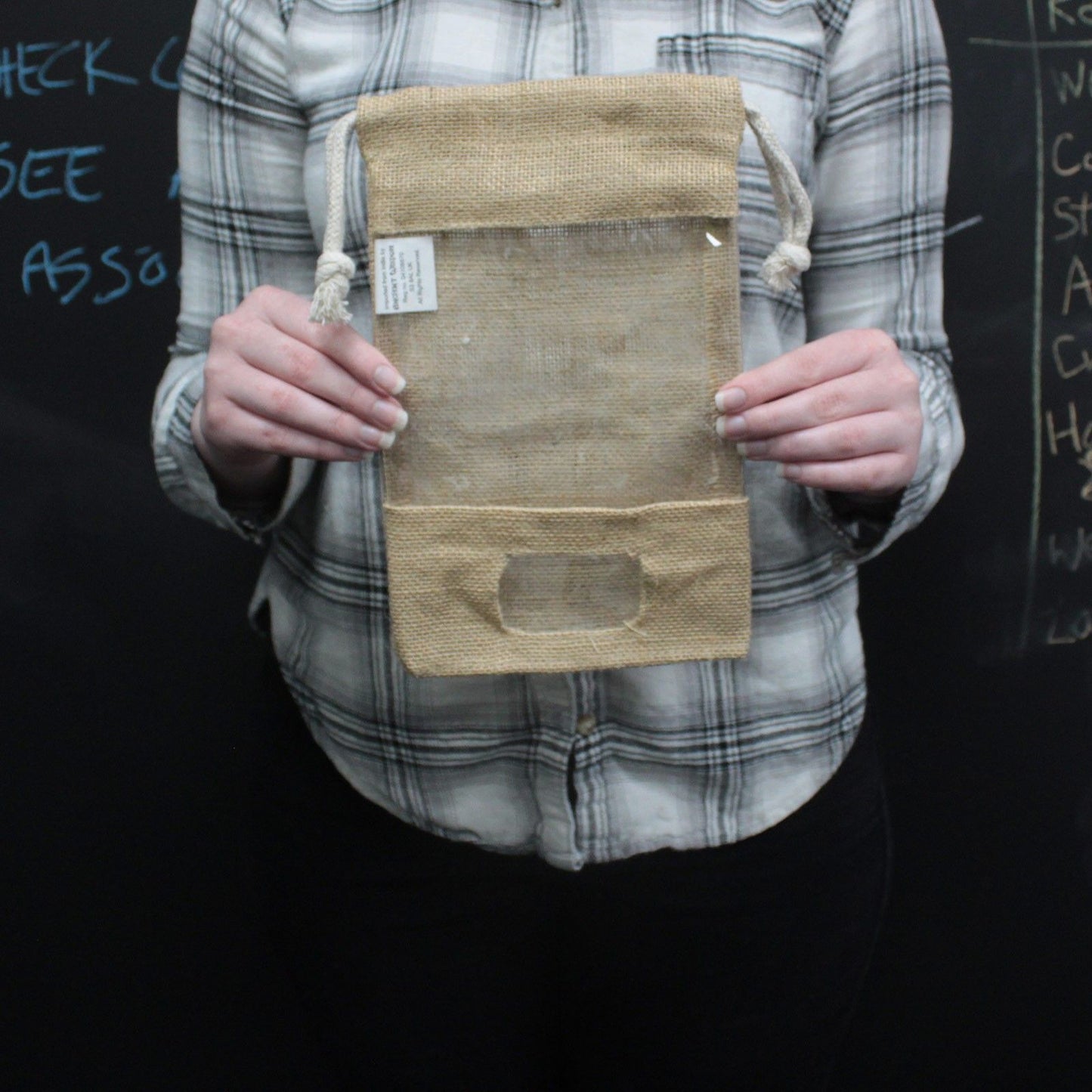Jute Window Bag 25x16cm & pocket 