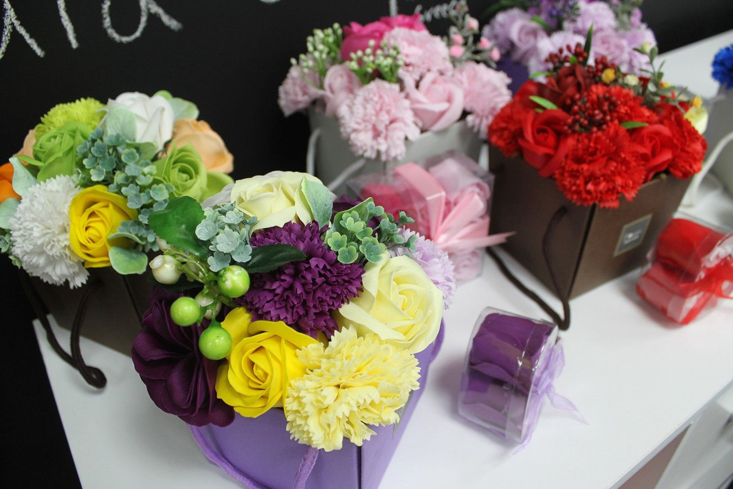 Soap Flower Bouqet - Pink Rose & Carnation - SPECIAL