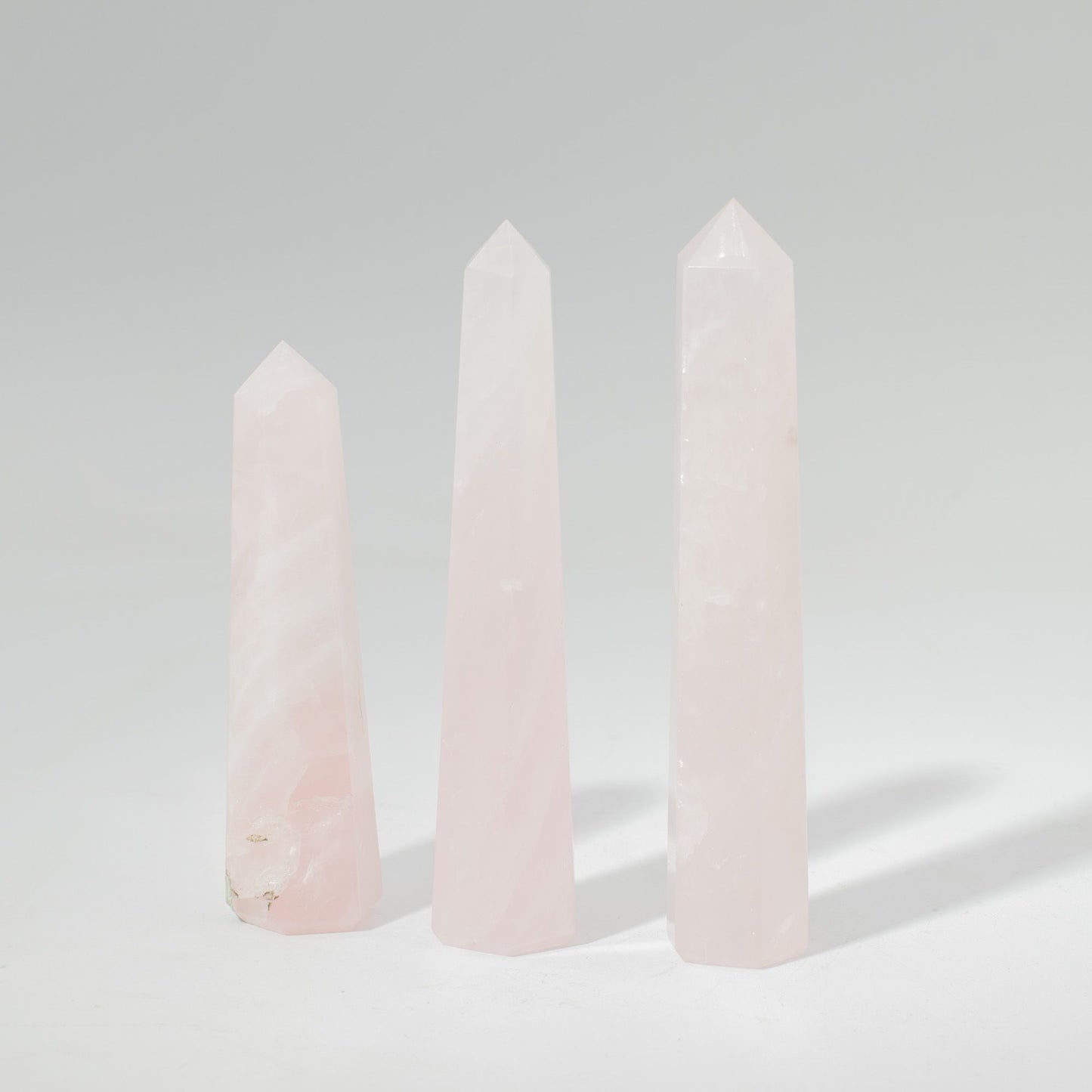 Gemstone Six Face Obelisk Point approx 11cm  - Rose Quartz