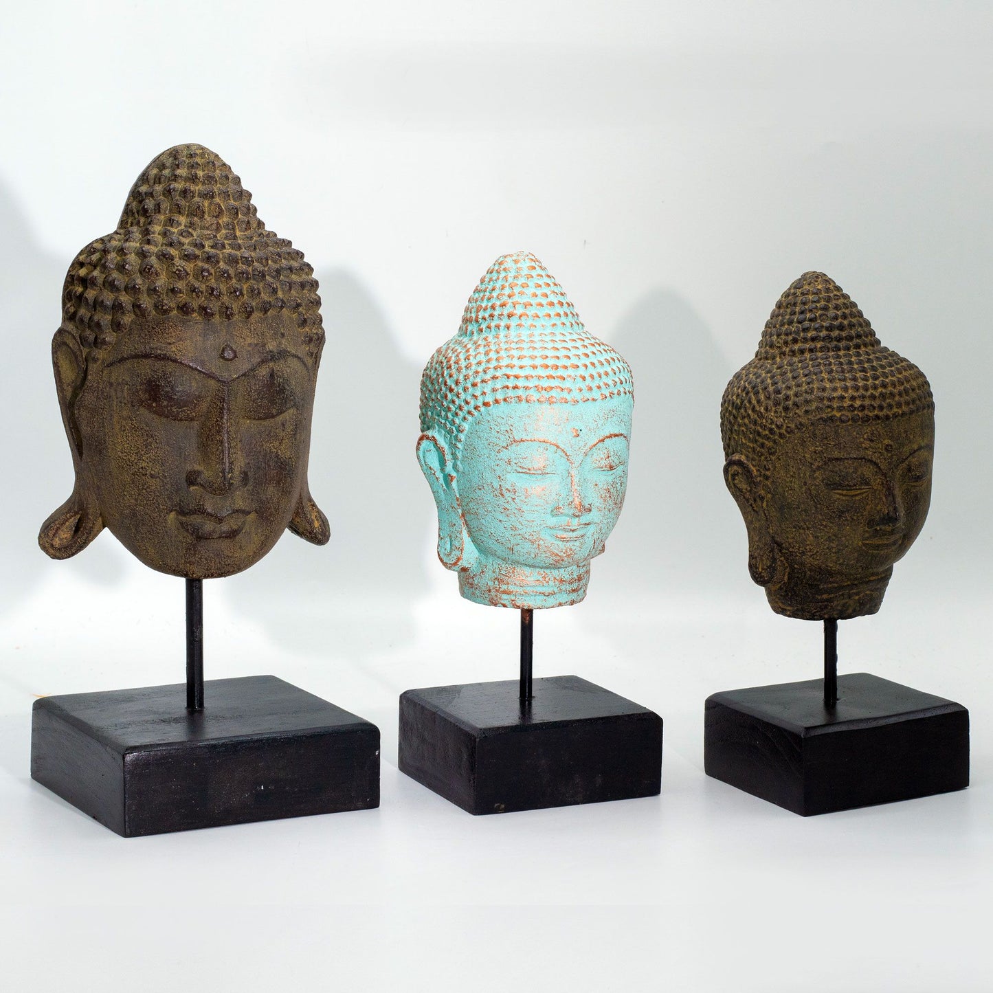Stillness Buddha Head on Stand - Grey