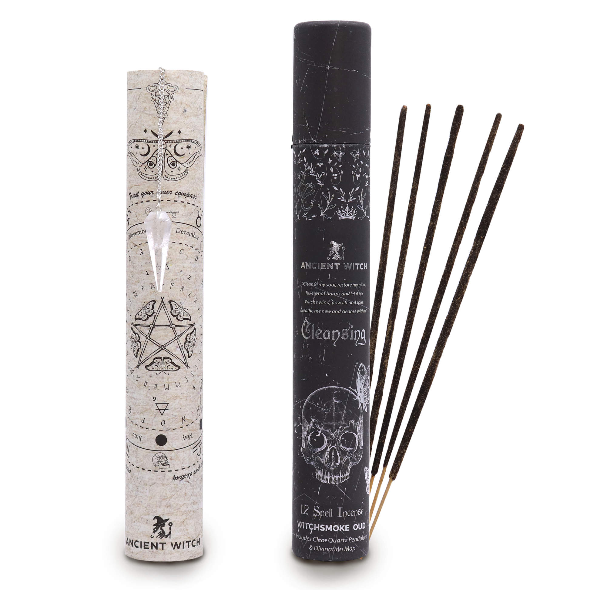 Ancient Witch Spell Incense - Cleansing - Rock Crystal Pendulum