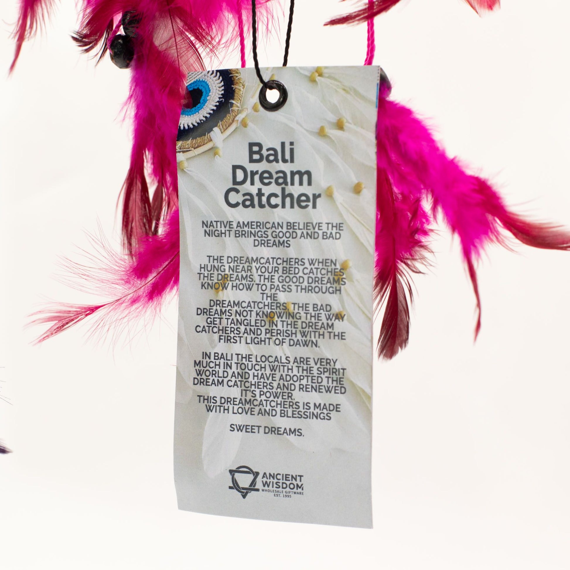Bali Dreamcatcher - Medium Round - Turq/Pink/Purp