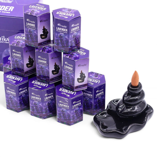 Vonné tyčinky Masala Backflow, balenie 10 kusov - levanduľa