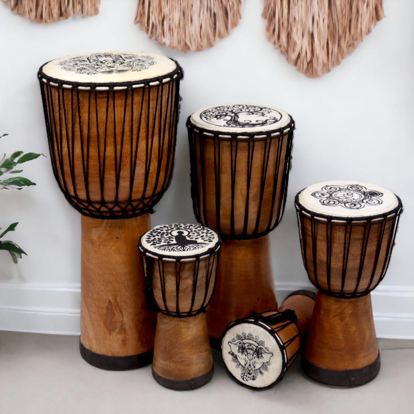 Handmade Wide Top Djembe Drum - 30cm