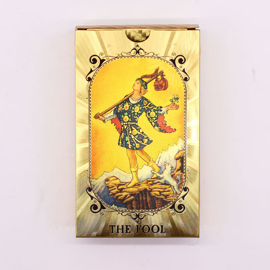 Blue & Gold Foil Tarot Card Set - All Seeing Eye - with booklet