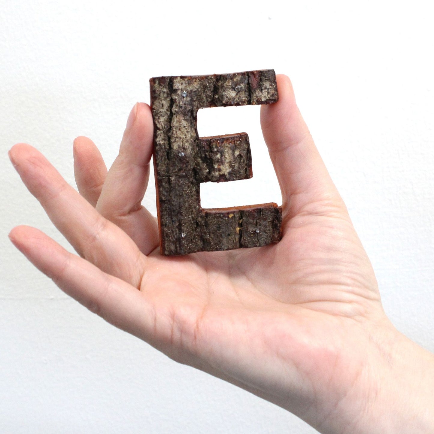 Rustic Bark Letter   - "E"  - 7cm