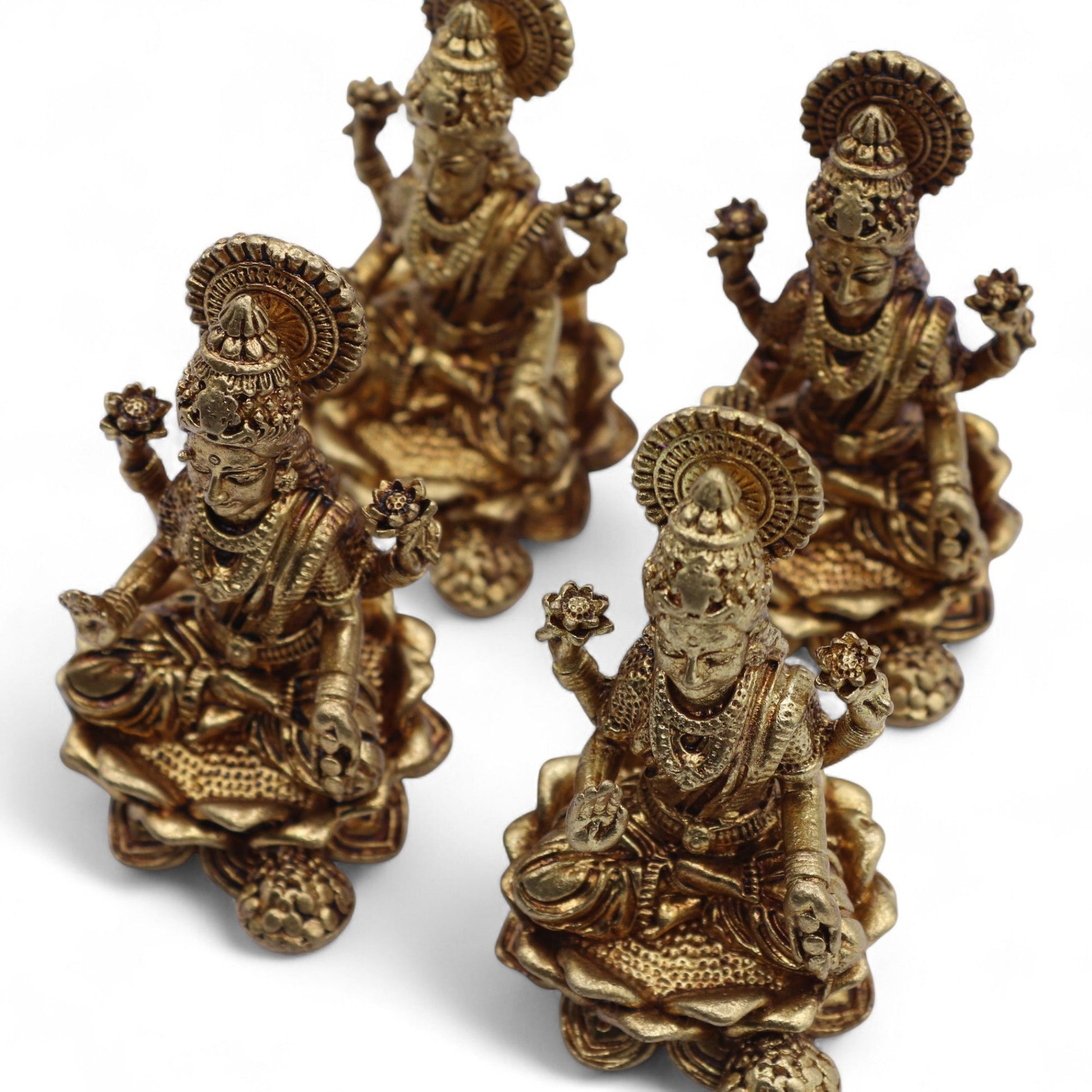 Brass Miniature Gods - Laxmi (52gms)  - 49mm