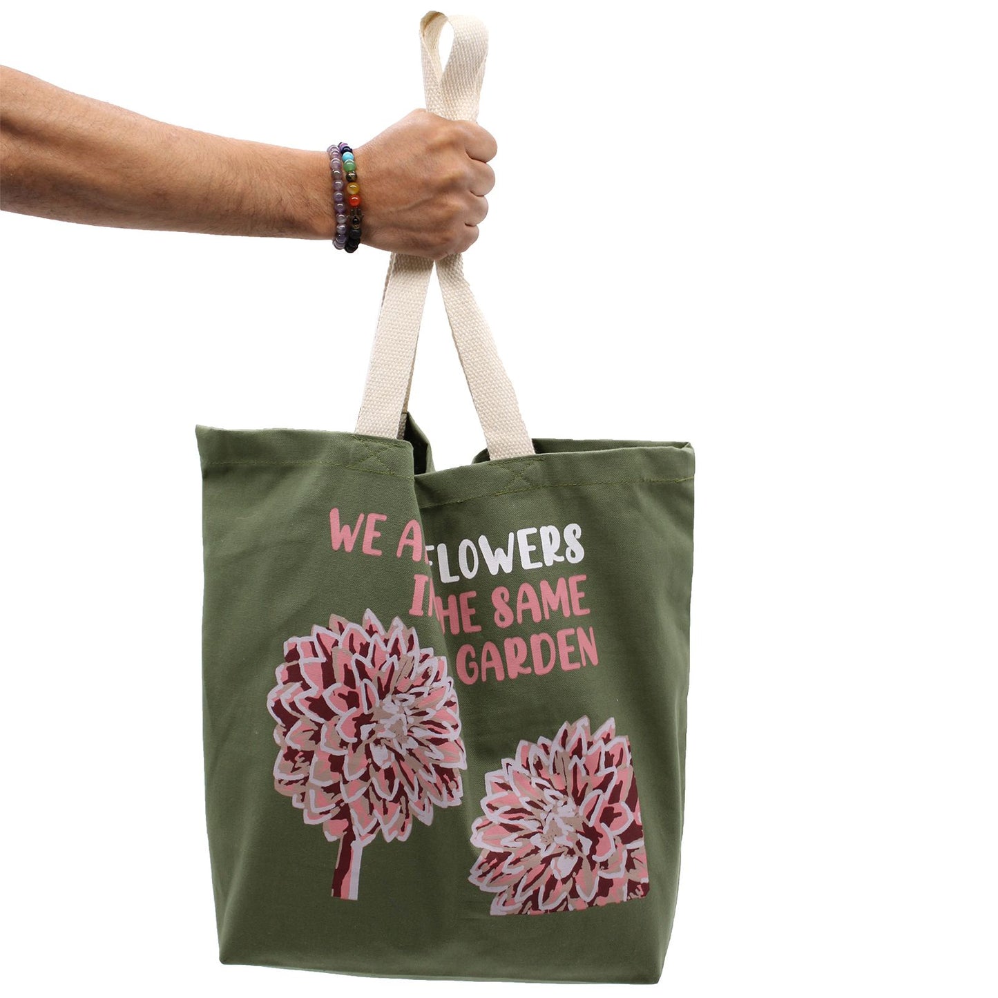 Printed Cotton Bag - We are Flowers - Natural