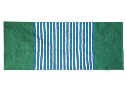 Indian Cotton Rug - 70x170cm - Blue/ Green