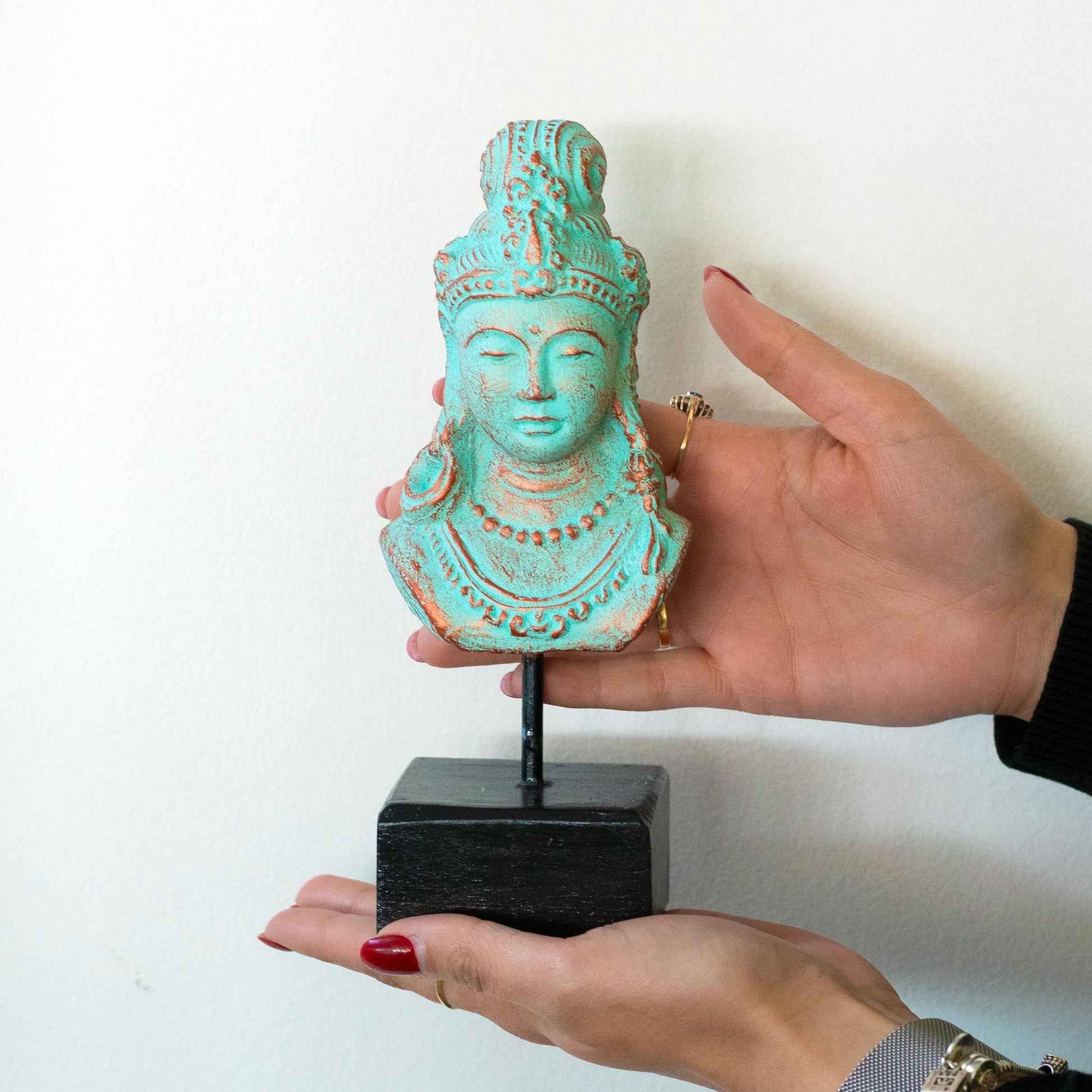 Lucky Java Princess on Stand - Green Copper