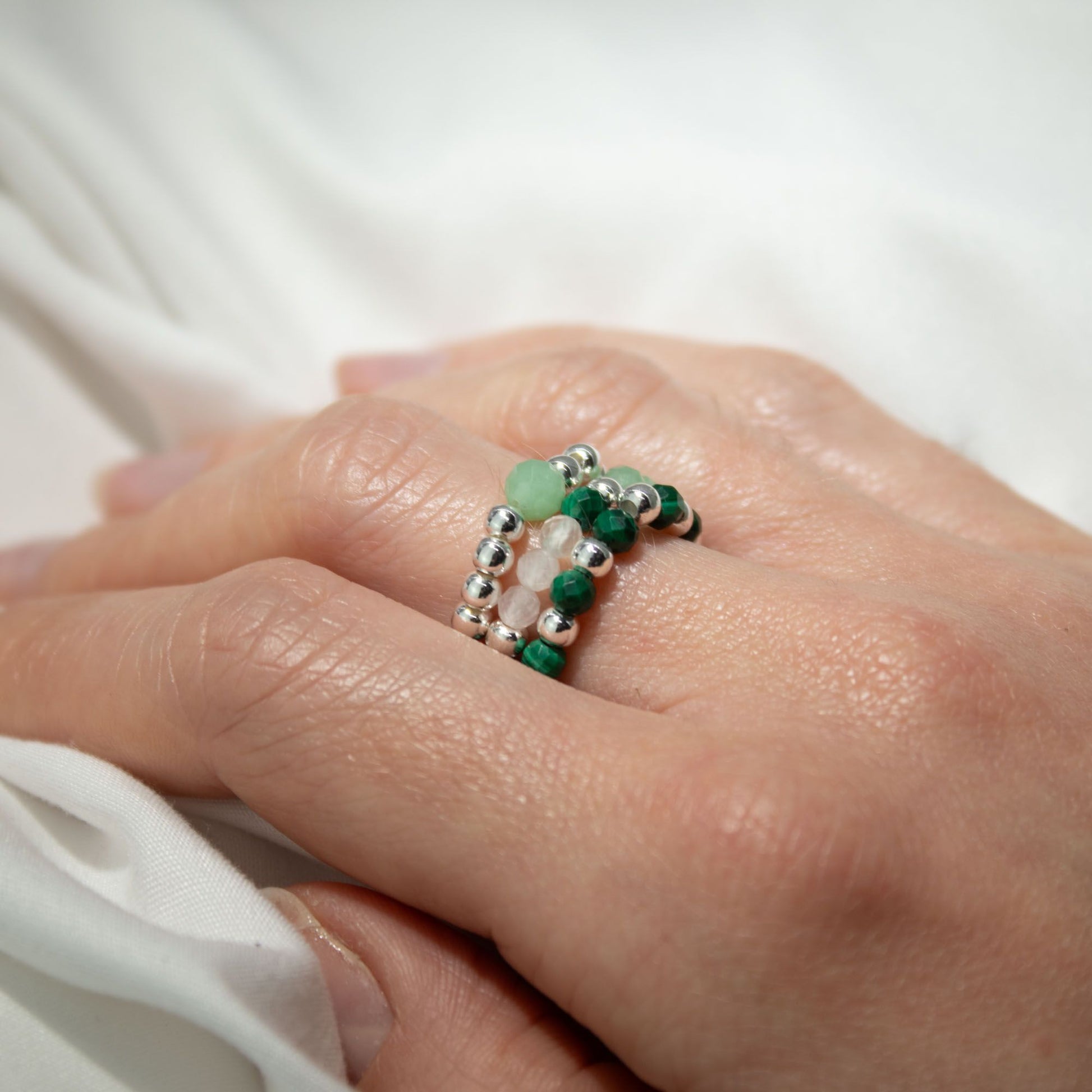 Nymph Spirit Gemstone Ring Set - Forest Spirit