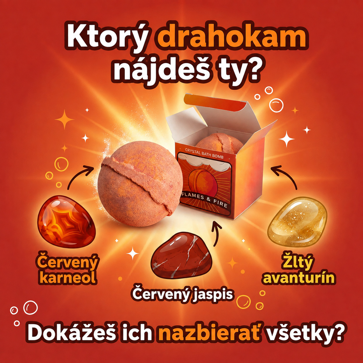 Šumivá bomba do kúpeľa Elemental Crystal - Fire